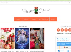 How desertchica.com looks like on a tablet such as an iPad.