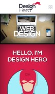 How design-hero.com looks like on a mobile device such as an iPhone.