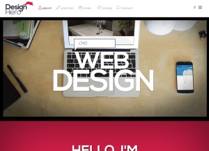 How design-hero.com looks like on a tablet such as an iPad.