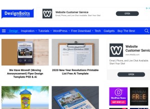 How designbolts.com looks like on a tablet such as an iPad.