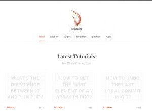 How designcise.com looks like on a tablet such as an iPad.