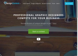 How designcontest.com looks like on a tablet such as an iPad.