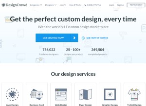 How designcrowd.com looks like on a tablet such as an iPad.