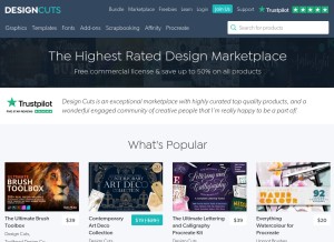 How designcuts.com looks like on a tablet such as an iPad.