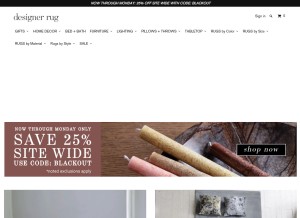 How designer-rug.com looks like on a tablet such as an iPad.