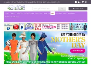 How designerchurchsuits.com looks like on a tablet such as an iPad.