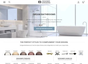 How designerhardware.com looks like on a tablet such as an iPad.
