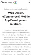 How designersx.us looks like on a mobile device such as an iPhone.