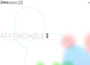 How designersx.us looks like on a tablet such as an iPad.