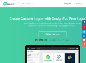 How designevo.com looks like on a tablet such as an iPad.