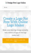 How designfreelogoonline.com looks like on a mobile device such as an iPhone.