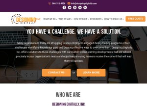 How designingdigitally.com looks like on a tablet such as an iPad.