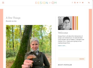 How designmom.com looks like on a tablet such as an iPad.