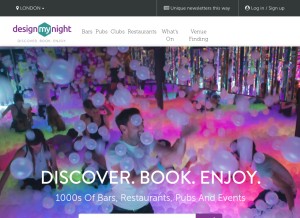 How designmynight.com looks like on a tablet such as an iPad.