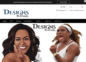 How designsbyaymara.com looks like on a tablet such as an iPad.