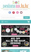 How designsbyjuju.com looks like on a mobile device such as an iPhone.