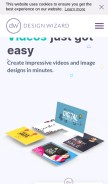 How designwizard.com looks like on a mobile device such as an iPhone.