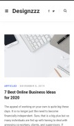 How designzzz.com looks like on a mobile device such as an iPhone.