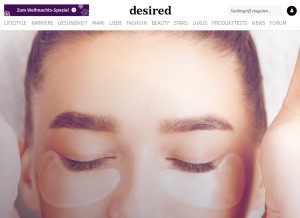 How desired.de looks like on a tablet such as an iPad.