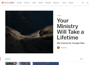How desiringgod.org looks like on a tablet such as an iPad.