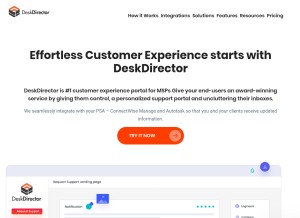 How deskdirector.com looks like on a tablet such as an iPad.