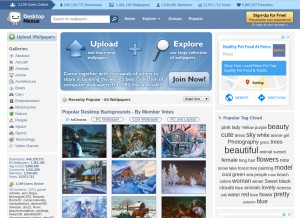 How desktopnexus.com looks like on a tablet such as an iPad.