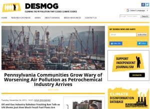 How desmogblog.com looks like on a tablet such as an iPad.