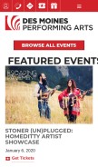 How desmoinesperformingarts.org looks like on a mobile device such as an iPhone.