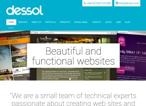 How dessol.com looks like on a tablet such as an iPad.