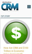 How destinationcrm.com looks like on a mobile device such as an iPhone.