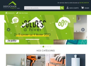 How destockage-habitat.com looks like on a tablet such as an iPad.