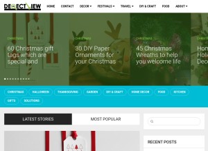 How detectview.com looks like on a tablet such as an iPad.