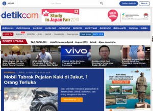 How detik.com looks like on a tablet such as an iPad.