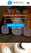 How detox.rawcoco.com looks like on a mobile device such as an iPhone.