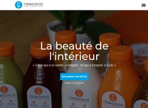 How detox.rawcoco.com looks like on a tablet such as an iPad.