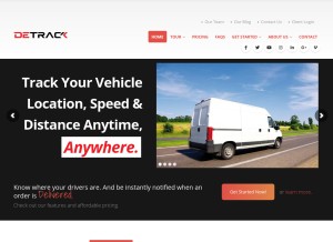 How detrack.com looks like on a tablet such as an iPad.