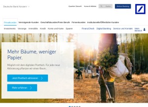 How deutsche-bank.de looks like on a tablet such as an iPad.