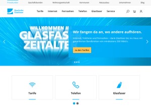 How deutsche-glasfaser.de looks like on a tablet such as an iPad.