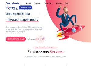 How dev-talents.com looks like on a tablet such as an iPad.