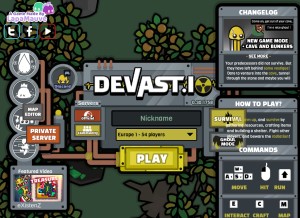 How devast.io looks like on a tablet such as an iPad.