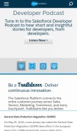 How developerforce.com looks like on a mobile device such as an iPhone.