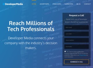 How developermedia.com looks like on a tablet such as an iPad.