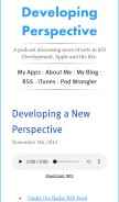 How developingperspective.com looks like on a mobile device such as an iPhone.