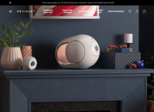 How devialet.com looks like on a tablet such as an iPad.