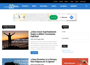 How devocionalescristianos.org looks like on a tablet such as an iPad.