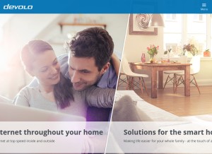 How devolo.com looks like on a tablet such as an iPad.