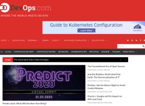 How devops.com looks like on a tablet such as an iPad.
