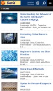 How devx.com looks like on a mobile device such as an iPhone.