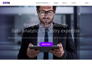 How dfinsolutions.com looks like on a tablet such as an iPad.