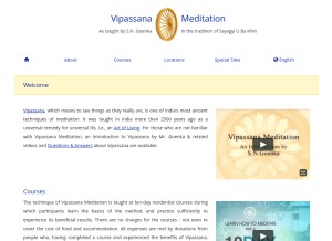 How dhamma.org looks like on a tablet such as an iPad.